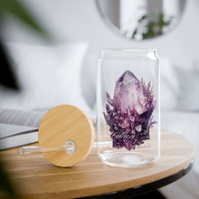 Load image into Gallery viewer, Amethyst “Clarity Begins Within” Sipper Glass