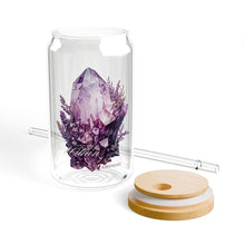 Load image into Gallery viewer, Amethyst “Clarity Begins Within” Sipper Glass