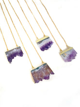 Load image into Gallery viewer, Raw Amethyst Necklace (Gold)