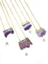 Load image into Gallery viewer, Raw Amethyst Necklace (Gold)