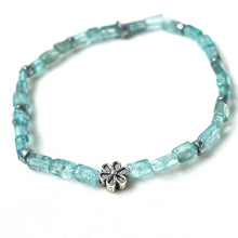 Load image into Gallery viewer, Aquamarine Flower Bracelet