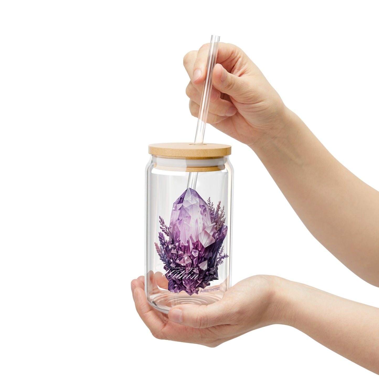 Amethyst “Clarity Begins Within” Sipper Glass