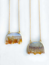 Load image into Gallery viewer, Half Circle Raw Citrine Necklace
