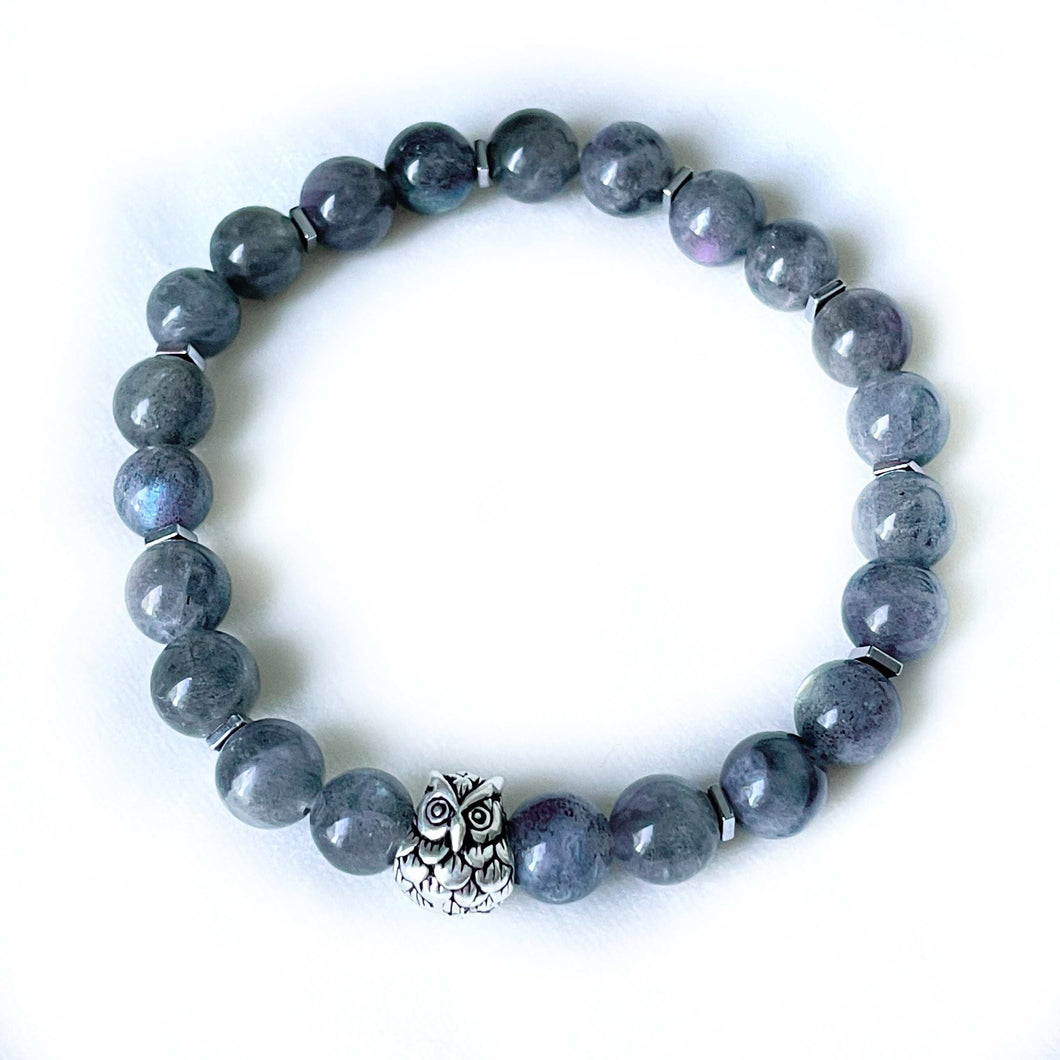 Wisdom - Owl Labradorite Gemstone Bracelet