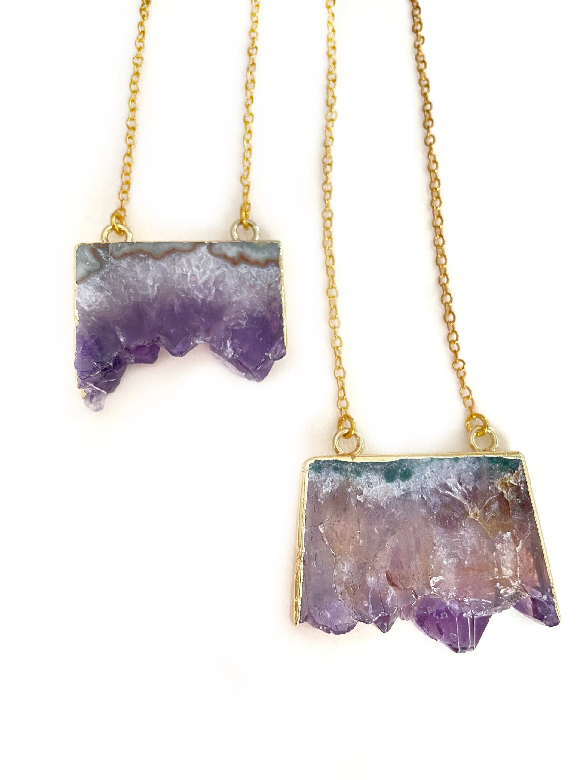 Raw Amethyst Necklace (Gold)