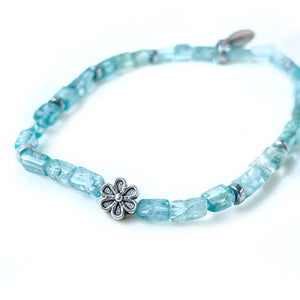 Aquamarine Flower Bracelet