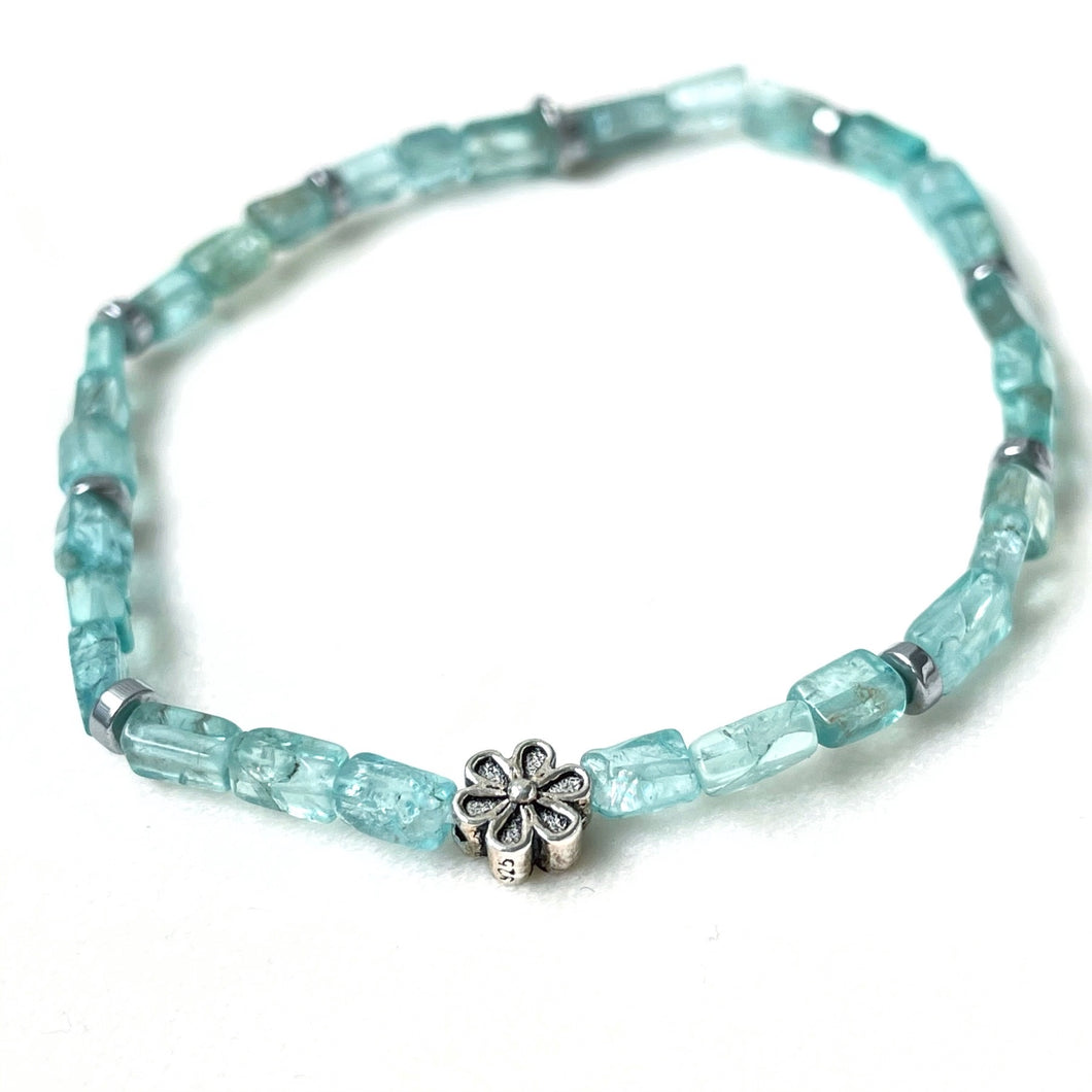 Aquamarine Flower Bracelet