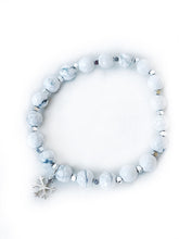 Load image into Gallery viewer, Howlite Silver Snowflake Bracelet
