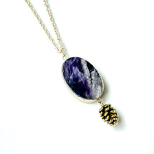 Load image into Gallery viewer, Pinecone Oval Amethyst Necklace
