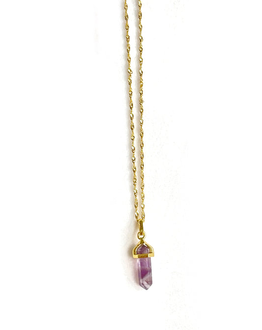 Mini Natural Gemstone Pendant Choker