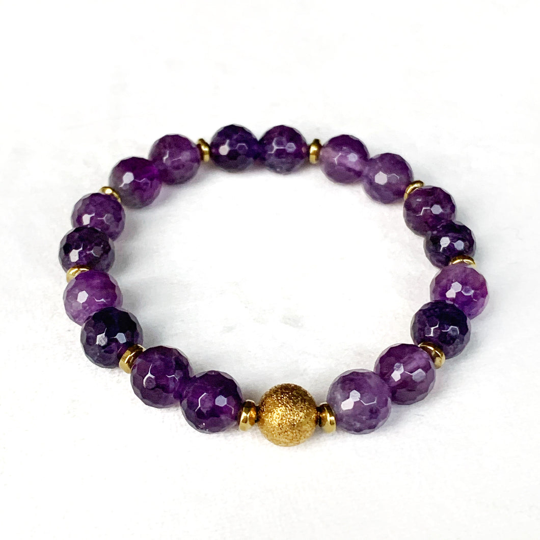 Faceted Amethyst Gold Orb