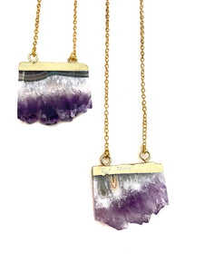 Raw Amethyst Necklace (Gold)