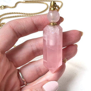 Natural Stone Perfume Bottle Necklace
