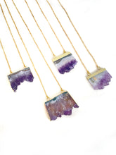 Load image into Gallery viewer, Raw Amethyst Necklace (Gold)
