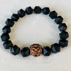 Protection - Faceted Obsidian - Bronze