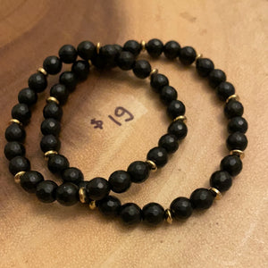 Faceted Obsidian Bracelet