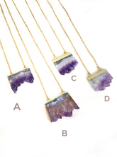 Load image into Gallery viewer, Raw Amethyst Necklace (Gold)
